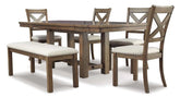 Moriville 6Pc Dining Set in Grayish Brown | Signature Design by Ashley